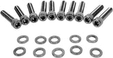 Drag Specialties Black Chrome Socket Head Cam Cover Bolt Kit Knurled Hardware Kits Drag Specialties
