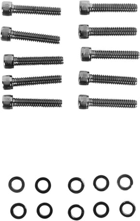 Drag Specialties Black Chrome Socket Head Cam Cover Bolt Kit Knurled Hardware Kits Drag Specialties