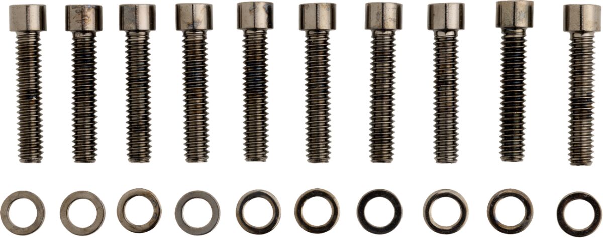 Drag Specialties Black Chrome Socket Head Cam Cover Bolt Kit Smooth Hardware Kits Drag Specialties
