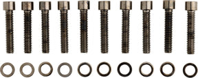 Drag Specialties Black Chrome Socket Head Cam Cover Bolt Kit Smooth Hardware Kits Drag Specialties
