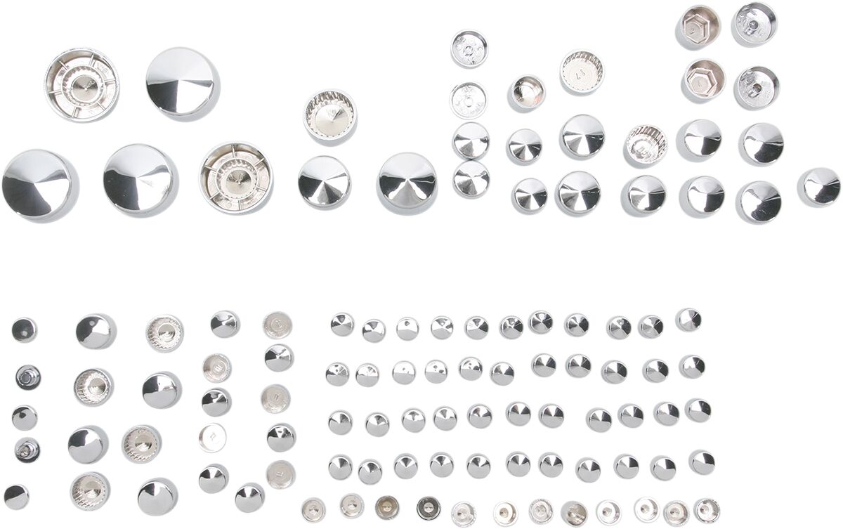 Drag Specialties Bolt Cover Kit Deluxe Chrome Hardware Kits Drag Specialties