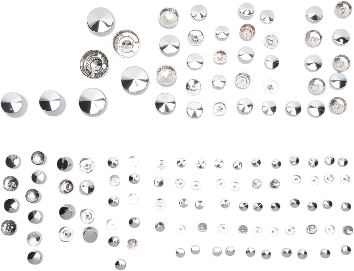 Drag Specialties Bolt Cover Kit Deluxe Chrome Hardware Kits Drag Specialties