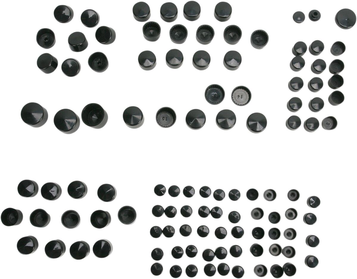 Drag Specialties Bolt Cover Kit Standard Black Hardware Kits Drag Specialties