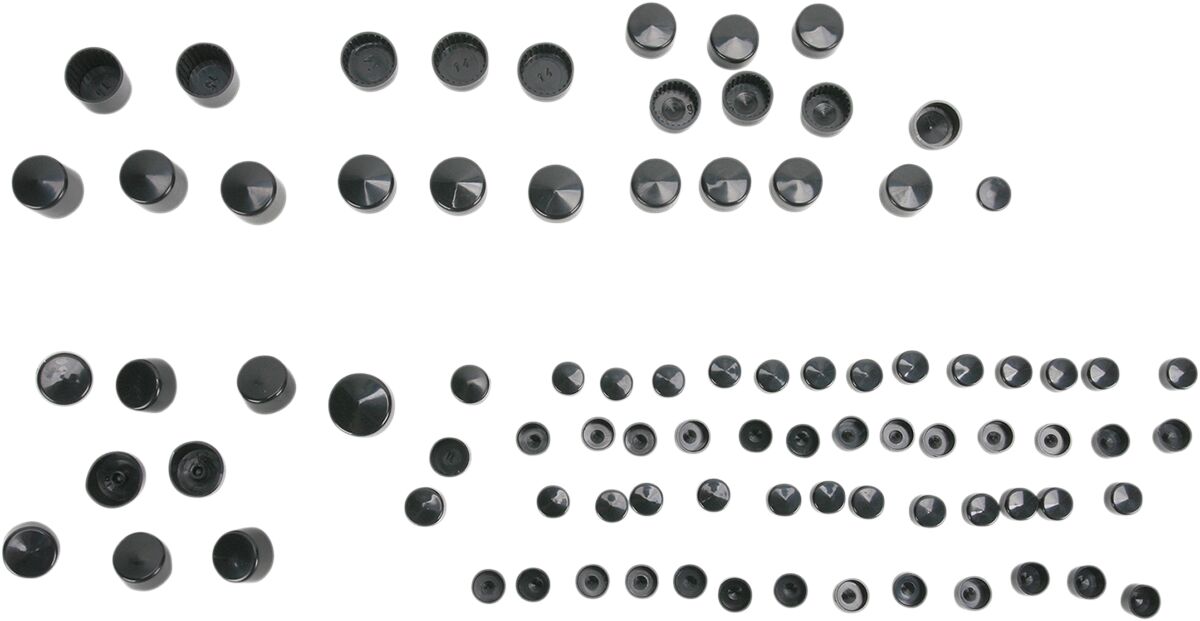 Drag Specialties Bolt Cover Kit Standard Black Hardware Kits Drag Specialties