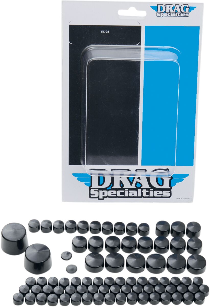 Drag Specialties Bolt Cover Kit Standard Black Hardware Kits Drag Specialties