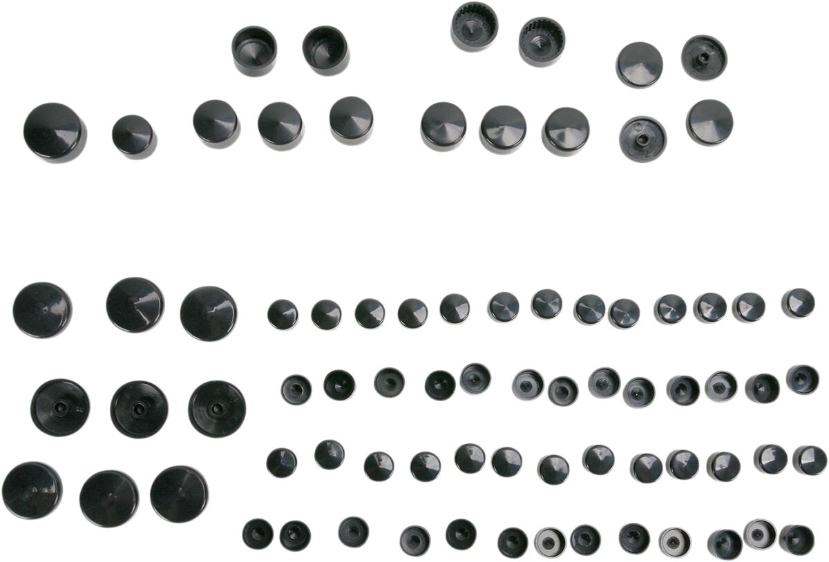 Drag Specialties Bolt Cover Kit Standard Black Hardware Kits Drag Specialties