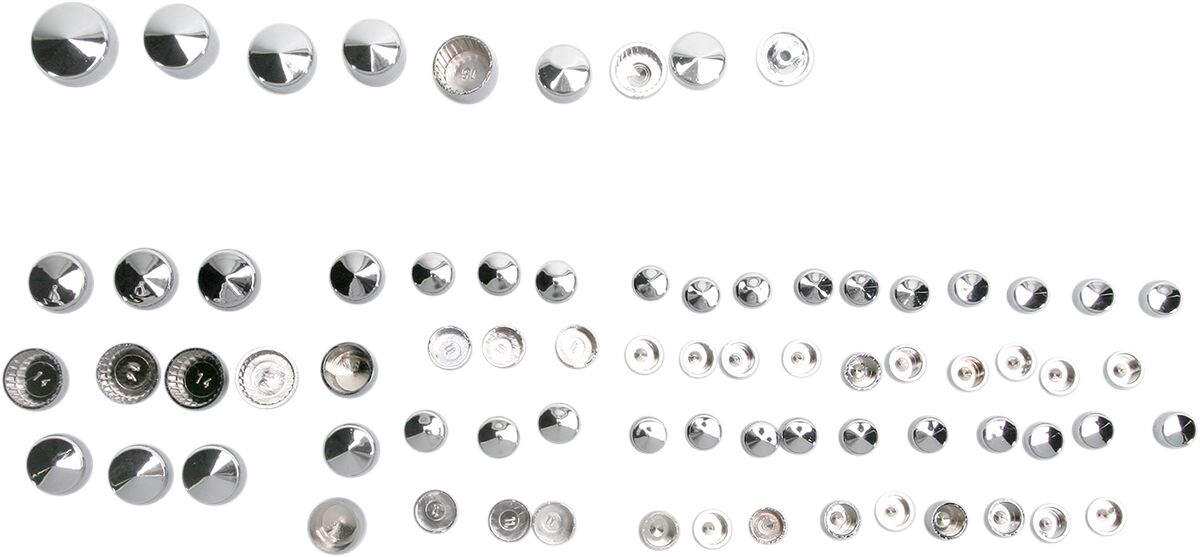 Drag Specialties Bolt Cover Kit Standard Chrome Hardware Kits Drag Specialties