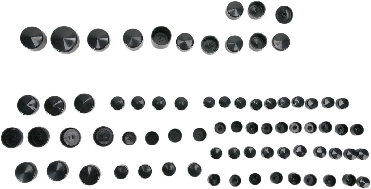 Drag Specialties Bolt Cover Kit Standard Black Hardware Kits Drag Specialties