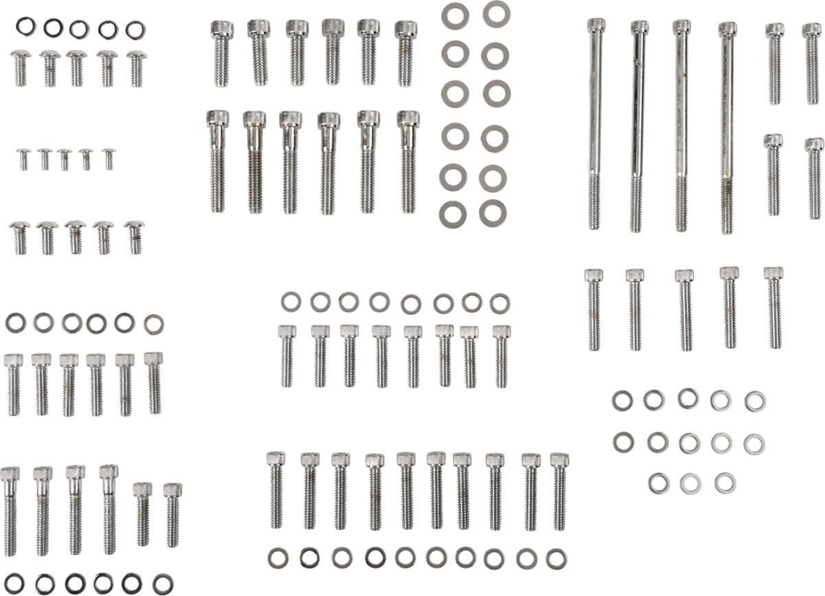 Drag Specialties Chrome Socket Head Motor Bolt Kit Knurled Hardware Kits Drag Specialties