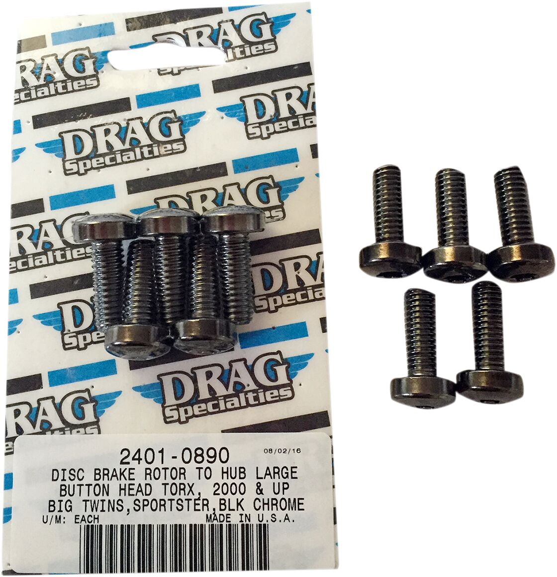 Drag Specialties Kit Rotor To Hub Frnt Blk HARDWARE KITS - APPLICATION RE Drag Specialties