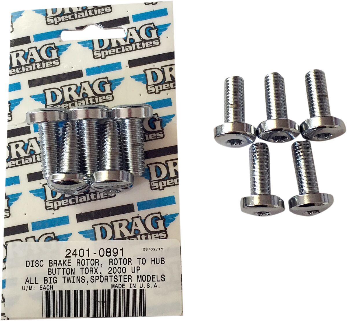 Drag Specialties Kit Rotor To Hub Rear Chr HARDWARE KITS - APPLICATION RE Drag Specialties
