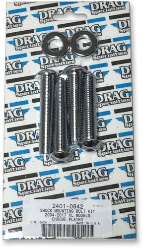 Drag Specialties Shock Rear Mount Kit Chrome Hardware Kits Drag Specialties