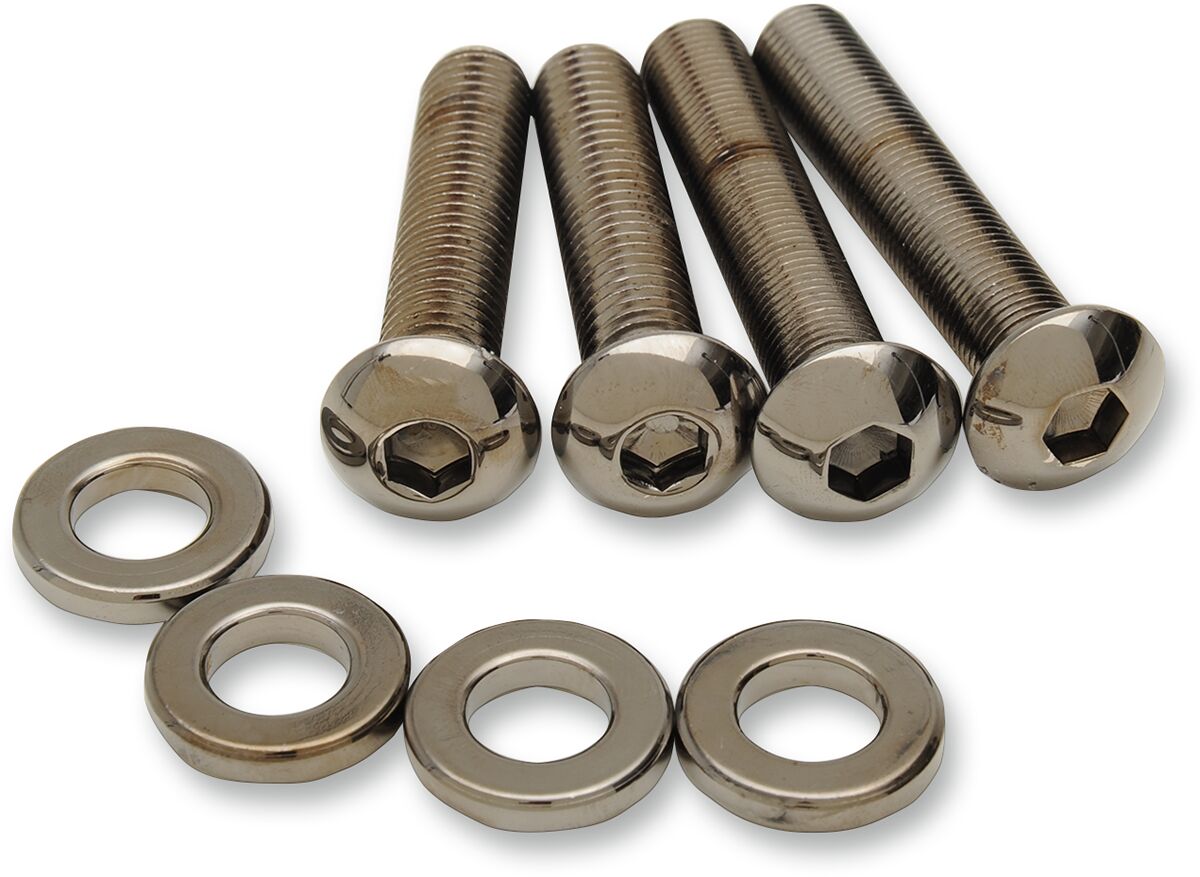 Drag Specialties Shock Mount Kit Blk Chrom HARDWARE KITS - APPLICATION RE Drag Specialties