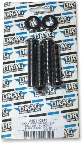 Drag Specialties Shock Mount Kit Blk Chrom HARDWARE KITS - APPLICATION RE Drag Specialties