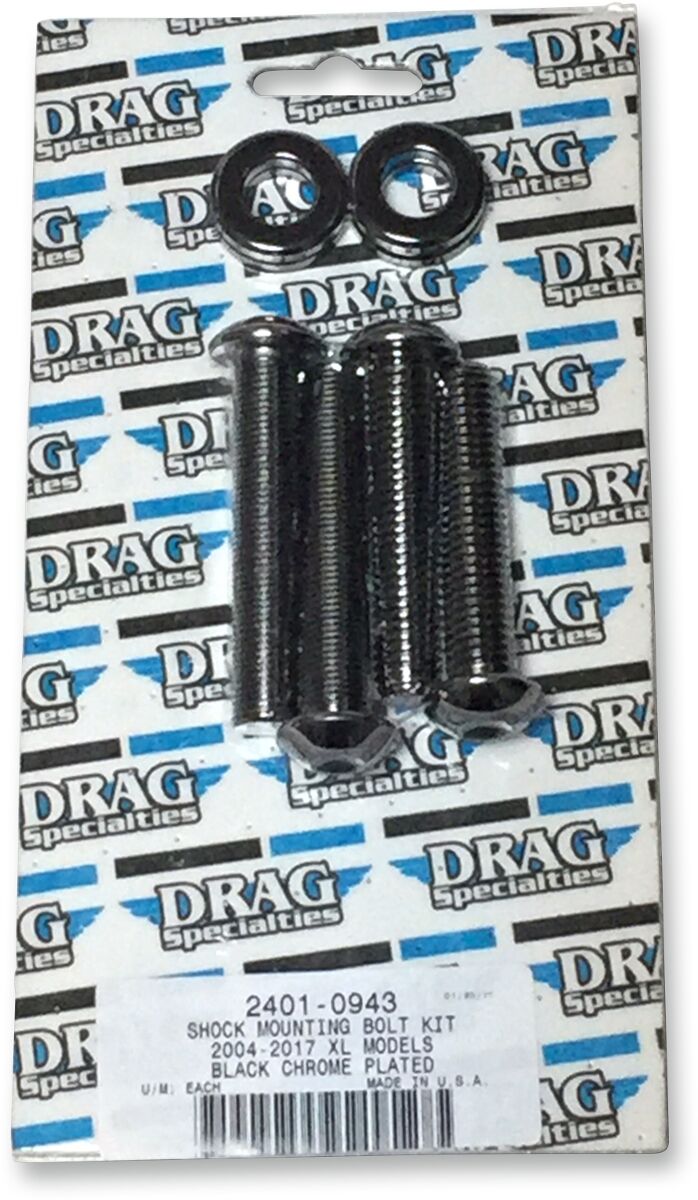 Drag Specialties Shock Mount Kit Blk Chrom HARDWARE KITS - APPLICATION RE Drag Specialties