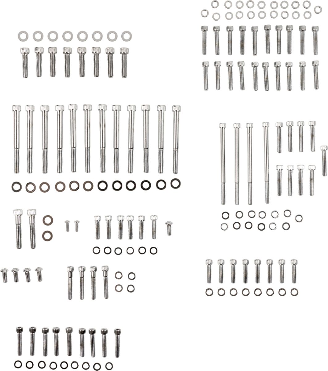 Drag Specialties Bolt Kit M8 Engine Knurled Allen Head Chrome Hardware Kits Drag Specialties
