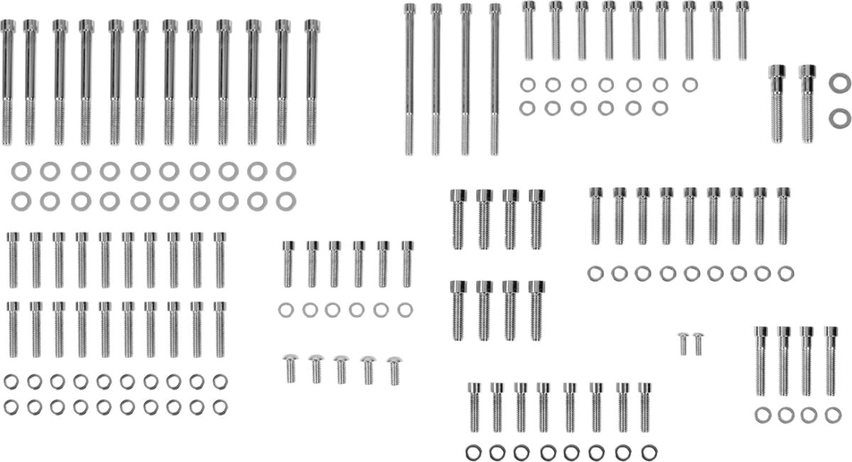Drag Specialties Bolt Kit M8 Engine Smooth Socket Head Chrome Hardware Kits Drag Specialties