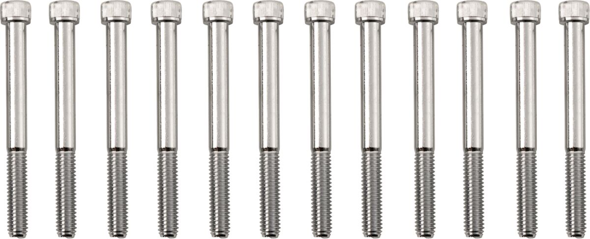 Drag Specialties Bolt Kit M8 Crankcase Knurled Allen Head Chrome Hardware Kits Drag Specialties