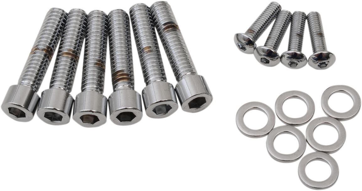 Drag Specialties Bolt Kit M8 Handlebar Control Smooth Socket Head Chrome Hardware Kits Drag Specialties