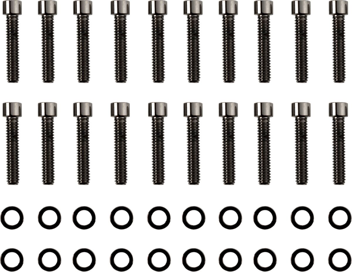Drag Specialties Bolt Kit M8 Rocker Box Smooth Socket Head Black Hardware Kits Drag Specialties