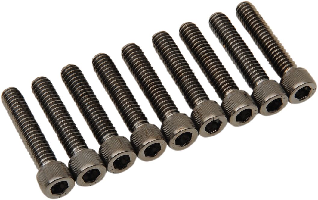 Drag Specialties Bolt Kit M8 Cam Cover Knurled Allen Head Black Hardware Kits Drag Specialties