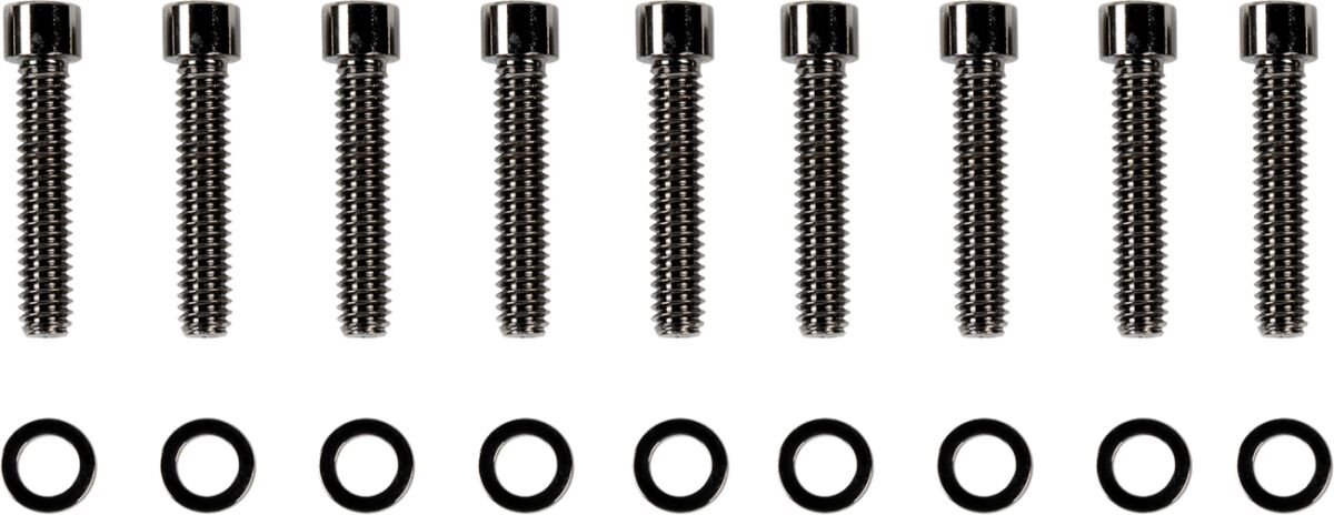 Drag Specialties Bolt Kit M8 Cam Cover Smooth Socket Head Black Hardware Kits Drag Specialties