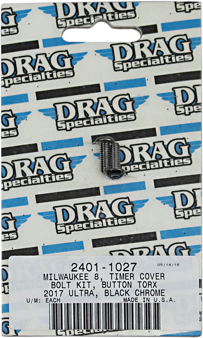 Drag Specialties Bolt Kit M8 Cover Timing Torx Head Black Hardware Kits Drag Specialties