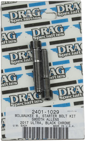 Drag Specialties Bolt Kit M8 Starter Smooth Socket Head Black Hardware Kits Drag Specialties