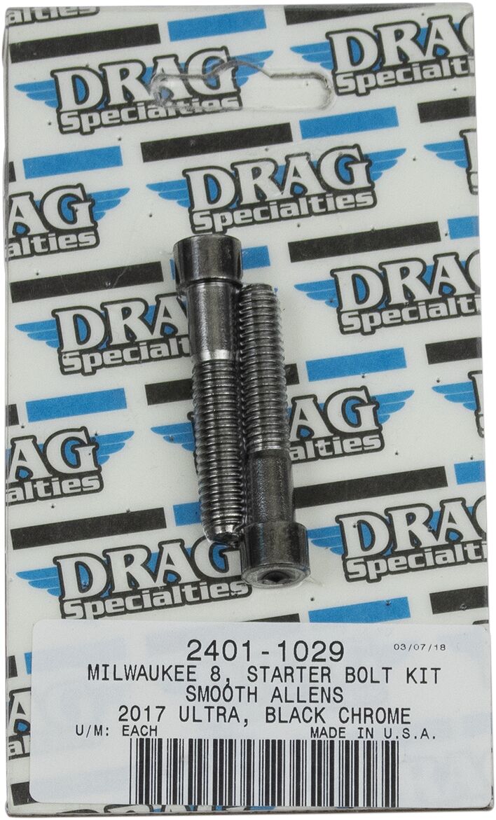 Drag Specialties Bolt Kit M8 Starter Smooth Socket Head Black Hardware Kits Drag Specialties