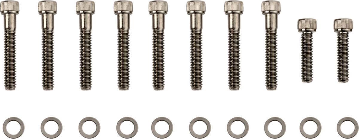 Drag Specialties Bolt Kit M8 Side Cover Tranmission Knurled Allen Head Black Hardware Kits Drag Specialties