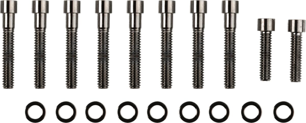 Drag Specialties Bolt Kit M8 Side Cover Tranmission Smooth Socket Head Black Hardware Kits Drag Specialties