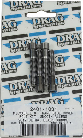 Drag Specialties Bolt Kit M8 Side Cover Tranmission Smooth Socket Head Black Hardware Kits Drag Specialties