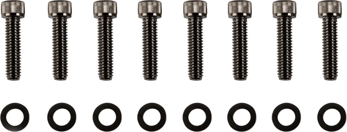 Drag Specialties Bolt Kit M8 Tranmission Bearing Housing Knurled Allen Head Black Hardware Kits Drag Specialties
