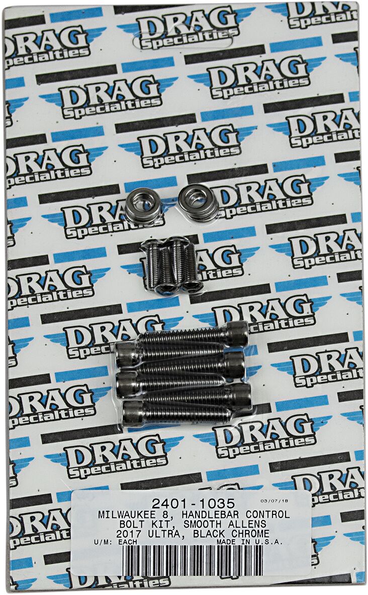 Drag Specialties Bolt Kit M8 Handlebar Control Smooth Socket Head Black Hardware Kits Drag Specialties Default Title