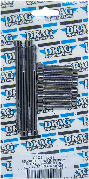 Drag Specialties Bolt Kit M8 Outer Primary Smooth Socket Head Black Hardware Kits Drag Specialties