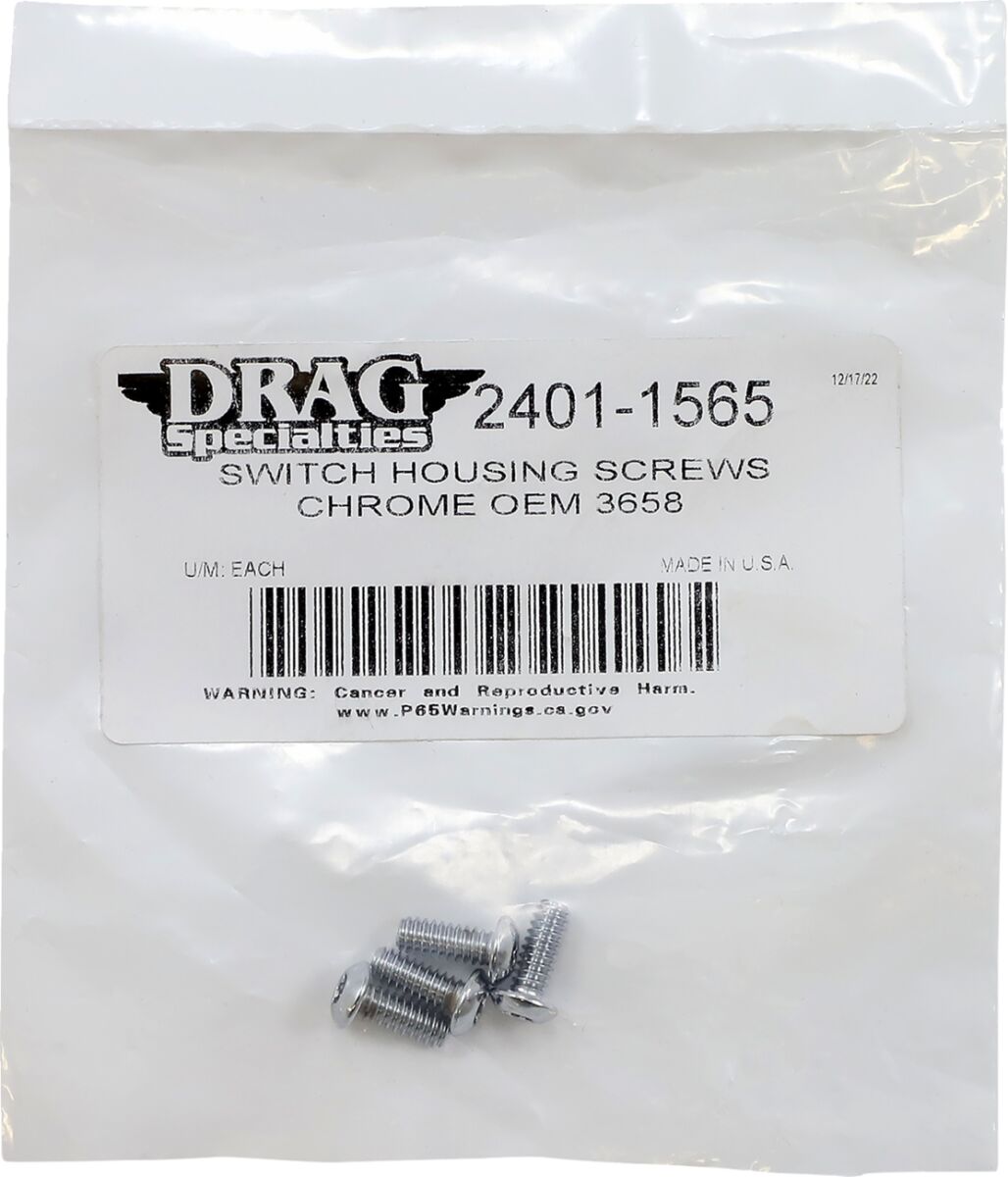 Drag Specialties Screws Switch Housing Chr HARDWARE KITS - APPLICATION RE Drag Specialties