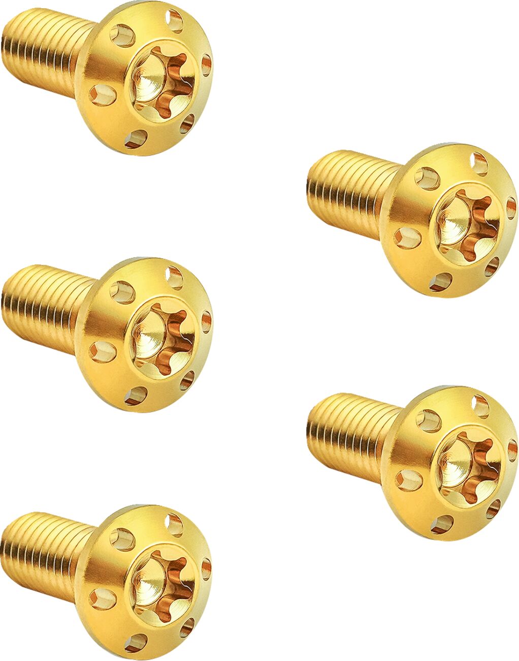 Titanium Rotor Bolts Kits, Gold - 5/16"-18 x 7/8" (Front) Rotor Bolts Arlen Ness Default Title