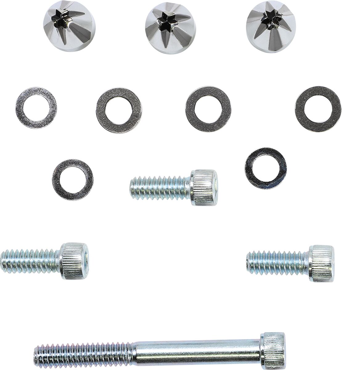 Ciro Windshield Screw Cap Kit Black/Chrome Hardware Ciro