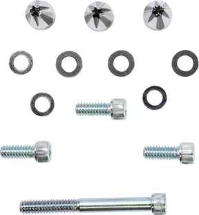 Ciro Windshield Screw Cap Kit Black/Chrome Hardware Ciro
