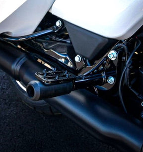 Bung King Passenger Peg Crash Bar, Gloss Black - 1998-2025 Touring (FLH) Rear Crash Bar Bung King