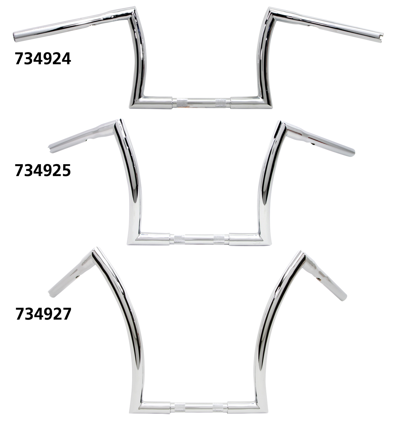 10" Z Bar 1" Chrome Dimpled Tbw Fat Handlebars for one inch handlebar clamps V Twin Mfg