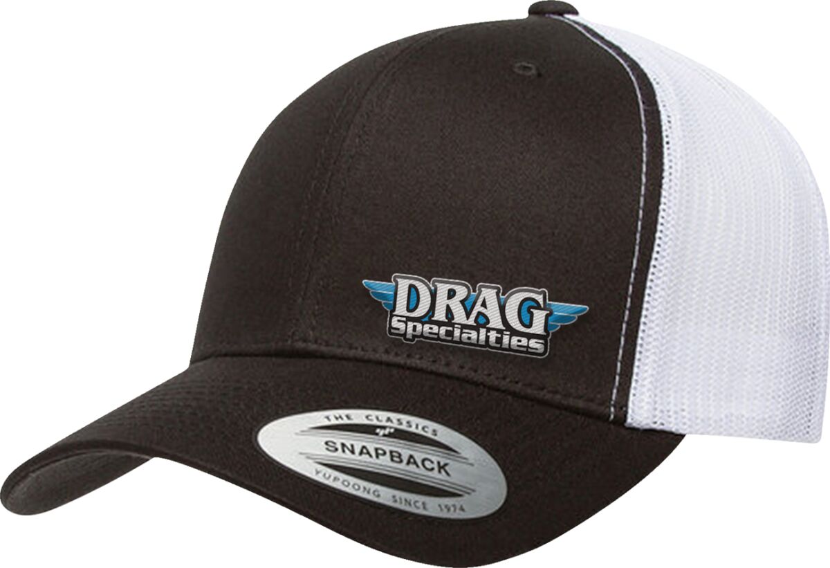 Drag Specialties Hat Drag Mesh Snpbk Bk/Wh Caps & Hats Drag Specialties
