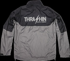 Thrashin Supply Co. Mission Waterproof Windbreaker, Grey / Black - M Rainsuit Jackets Thrashin Supply Co.