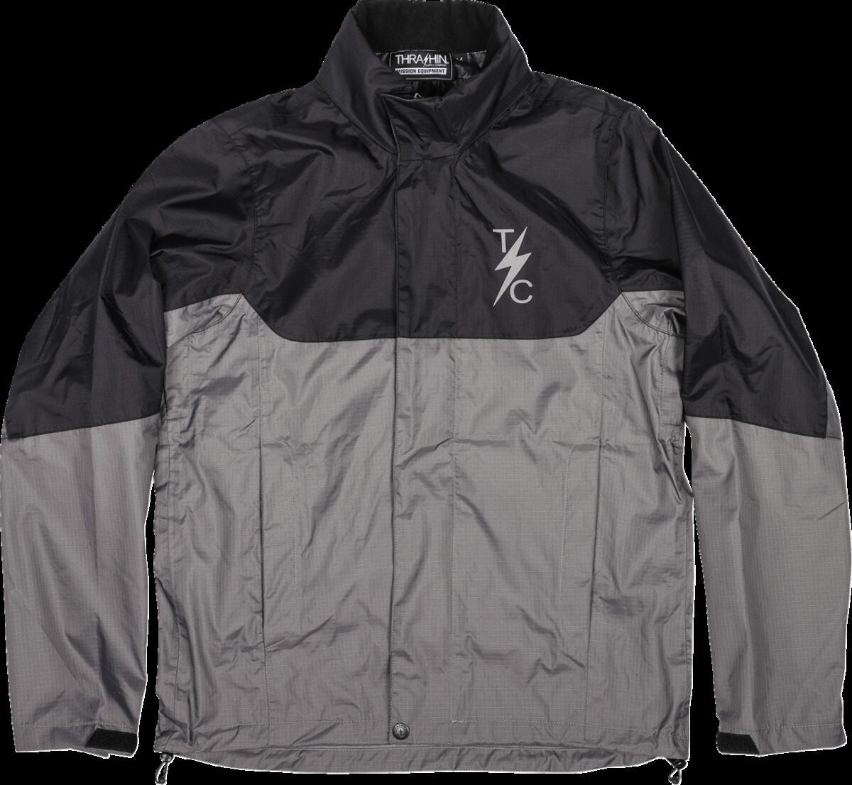Thrashin Supply Co. Mission Waterproof Windbreaker, Grey / Black - L Rainsuit Jackets Thrashin Supply Co.