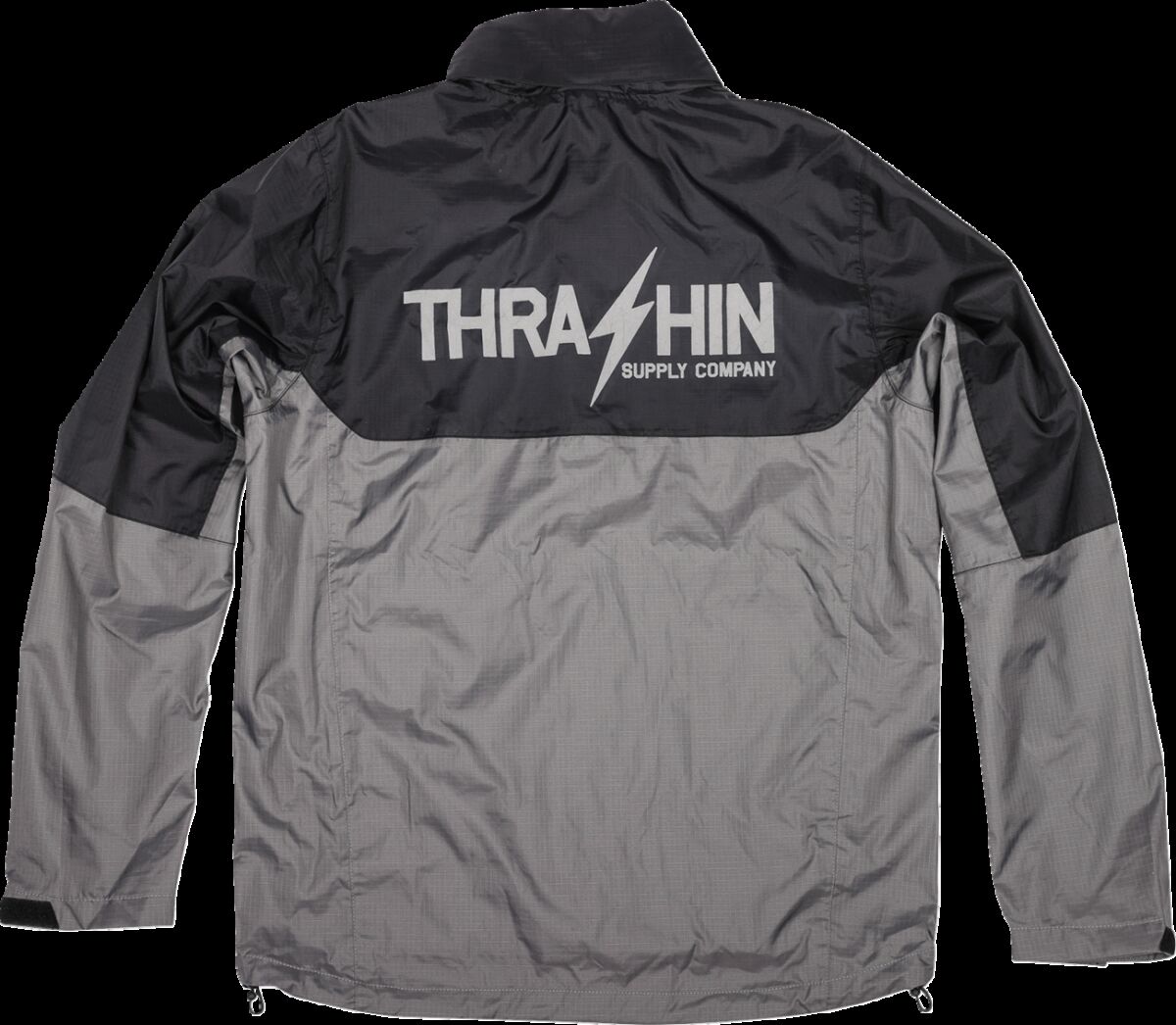 Thrashin Supply Co. Mission Waterproof Windbreaker, Grey / Black - L Rainsuit Jackets Thrashin Supply Co.