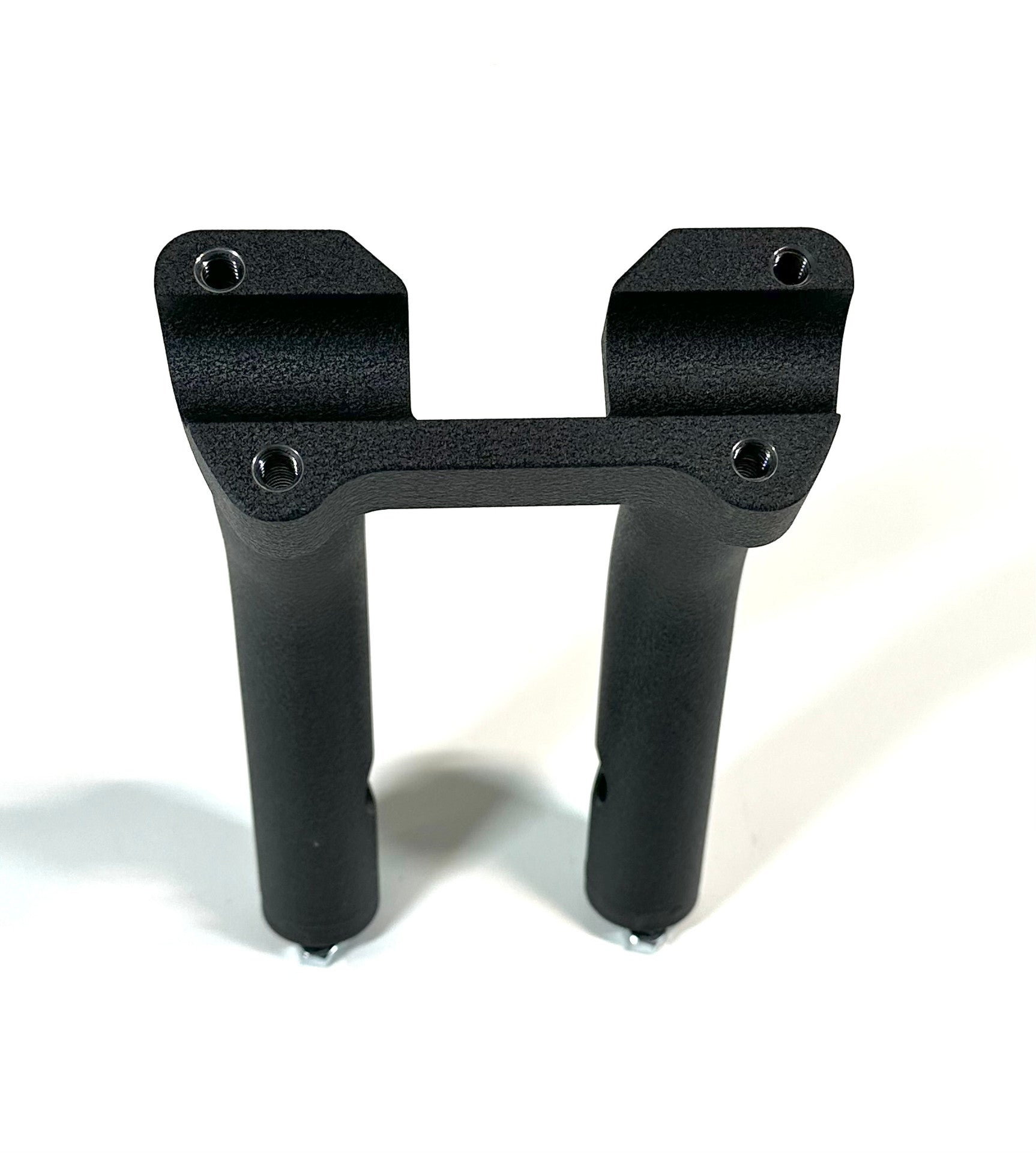 6" One Piece Lower Handlebar Riser, Wrinkle Black - 2" Pullback / With internal wire holes Risers Bung King