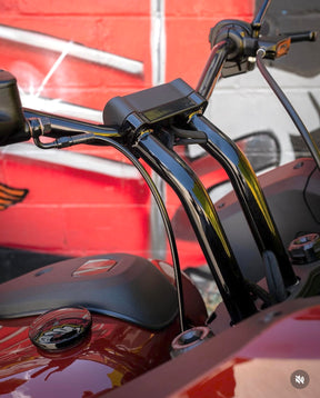Bung King One Piece Lower Handlebar Riser, Wrinkle Black - 2022-2024 Low Rider ST (FXLRST) Riser Bung King