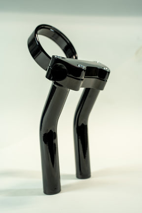 Bung King Handlebar Riser with Adjustable Gauge Mount, Wrinkle Black - 2022-2025 Low Rider S (FXLRS), 2025 Low Rider ST (FXLRST) Riser Bung King