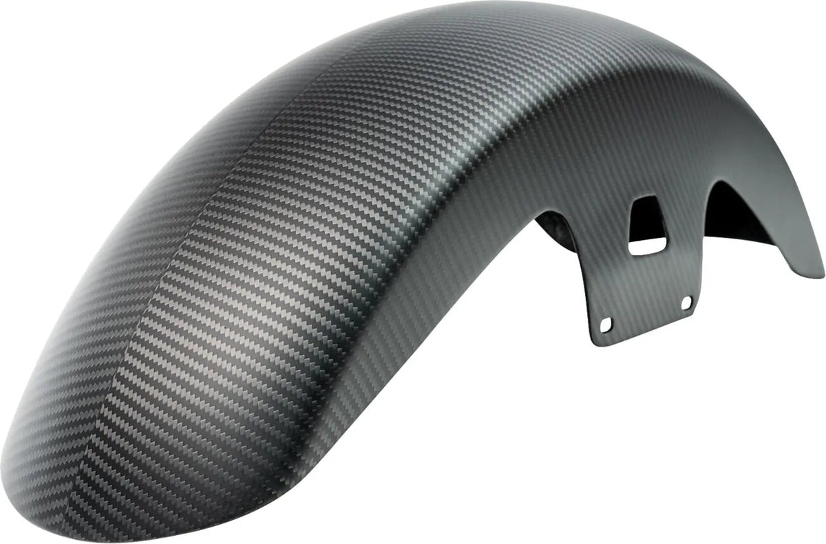 Front Fender Mid Length, Carbon Matte - Dyna & 18+ Softail & Touring & Trike Front Fender Slyfox Performance