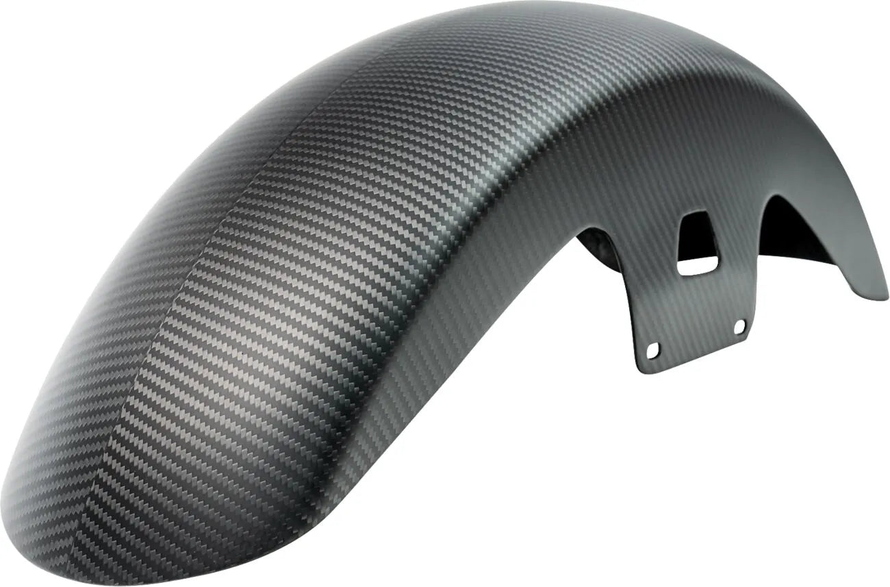 Front Fender Mid Length, Carbon Matte - Dyna & 18+ Softail & Touring & Trike Front Fender Slyfox Performance
